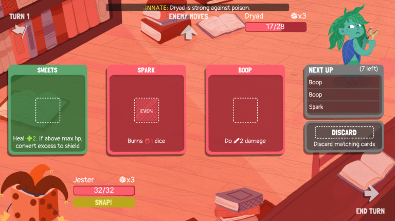 A battle in game on the player's turn.