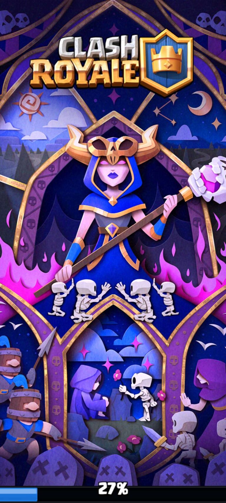 The May 2025 title screen of Clash Royale.